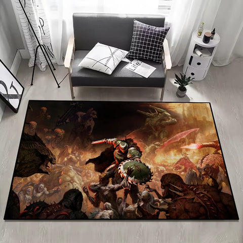 Navak Carpet Game small carpet Anti-Slip Kitchen Bedroom The Handmade DOOMS Ages Tufted Rug Carpet Living Dark Room Entrance Decoration