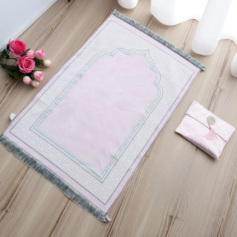Navak Carpet Muslim Prayer Rug With Portable Bag Beads Muslim for Women Men Soft Mat Islam Gifts Set Turkish for Ramadan Eid Hajj Travel Mat