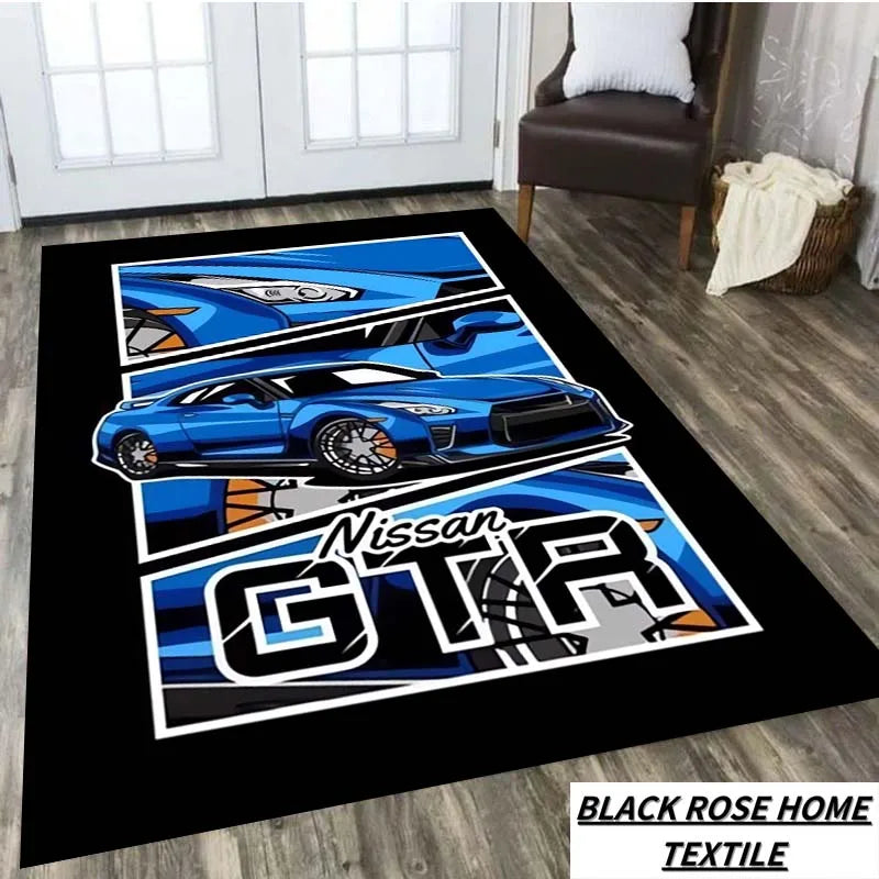 Navak Carpet Famous Sports Car G-gTR Racing Carpet Home Decoration Living Room Tea Table Office Desk Floor Mat Balcony Corridor Anti slip Rug