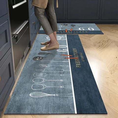 Navak Carpet Non-slip Kitchen Mat Long Rugs Crystal Velvet Carpet for Living Room Absorbent Foot Mats Bedroom Doormat Alfombra Small Rugs