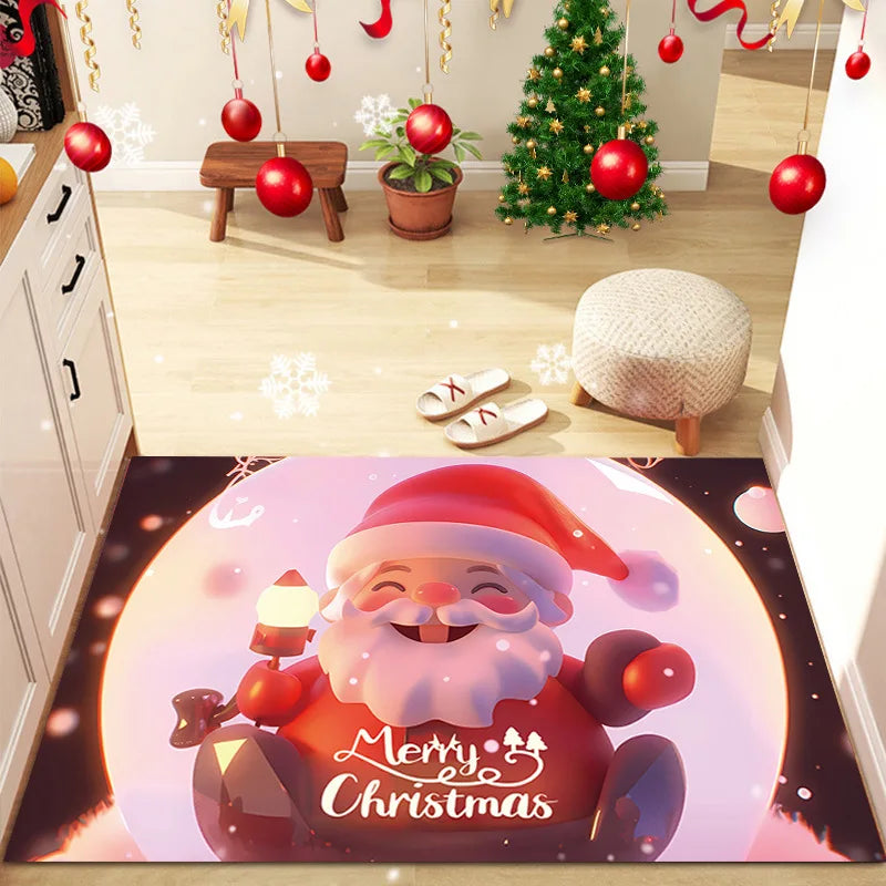 Navak Carpet Exclusive Picks Christmas Floor Rug Entry Door Mat Entrance Hall Carpet Water-Absorbing Stain-Resistant Wear-Resistant Festive Home Decor