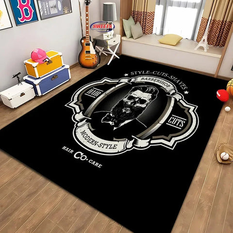 Navak Carpet Barber Shop sign Pattern Carpet,Living Room and Bedroom Household Items,Children's Room Sofa Mats, Doormat Floor  Anti-slip Rug