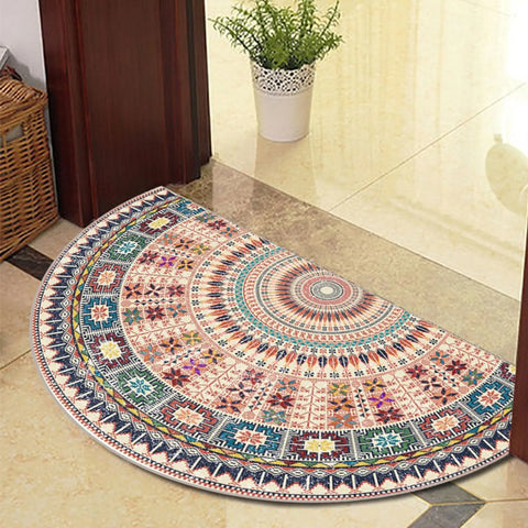 Navak Carpet Exclusive Picks Semi Circle Welcome Half Moon Kitchen Rugs Inside Doormat Indoor Non Slip Washable Blue Circle Outdoor Rug For Home Decor