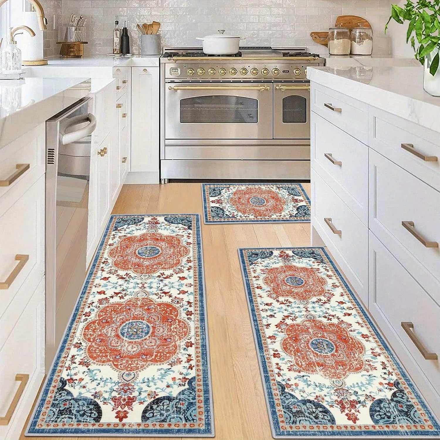 Navak Carpet 3 pcs set floor mat Bohemian style rugs kitchen carpet Non-slip comfortable washable kitchen decoration office bedroom corridor