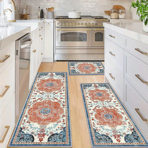 Navak Carpet 3 pcs set floor mat Bohemian style rugs kitchen carpet Non-slip comfortable washable kitchen decoration office bedroom corridor