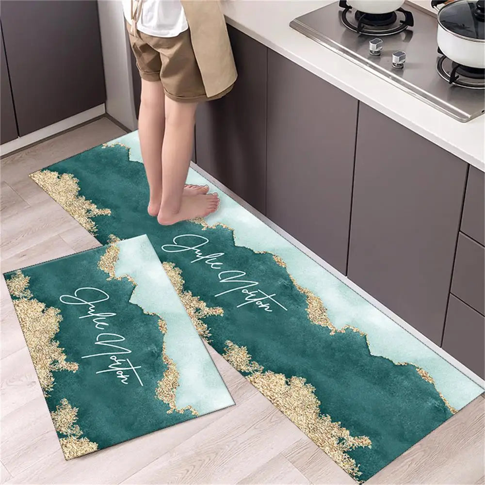 Navak Carpet Marble Pattern Kitchen Floor Mats Non-Slip Doormat for Home Decorative Entrance Rug Modern Simple Style Washable Alfombra Rugs