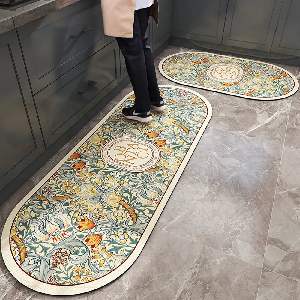 Navak Carpet Absorbent Kitchen Rug Non-slip Floor Mat Absorb Oil Kitchen Long Area Rug Bedroom Carpet Entrance Doormat Home Decor Room Tapis