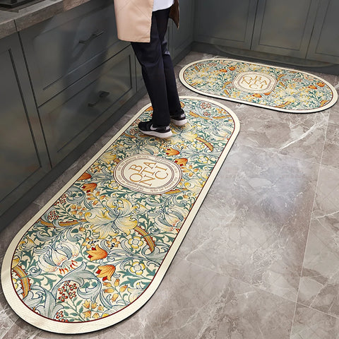 Navak Carpet Absorbent Kitchen Rug Non-slip Floor Mat Absorb Oil Kitchen Long Area Rug Bedroom Carpet Entrance Doormat Home Decor Room Tapis