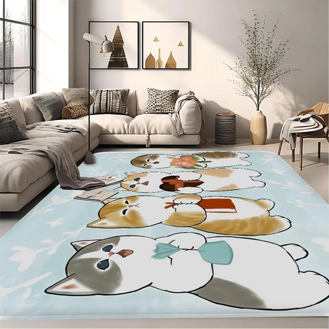Navak Carpet Funny Cat mofusand Floor Mat Retro Multiple Choice Living Room Kitchen Rug Non-Slip Modern Home Decor