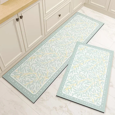 Navak Carpet Carpet for Kitchen Floor Mat Pvc Leather Waterproof Non-slip Long Rug Oil-proof Foot Mats Pink Flower Home Decoration Rugs