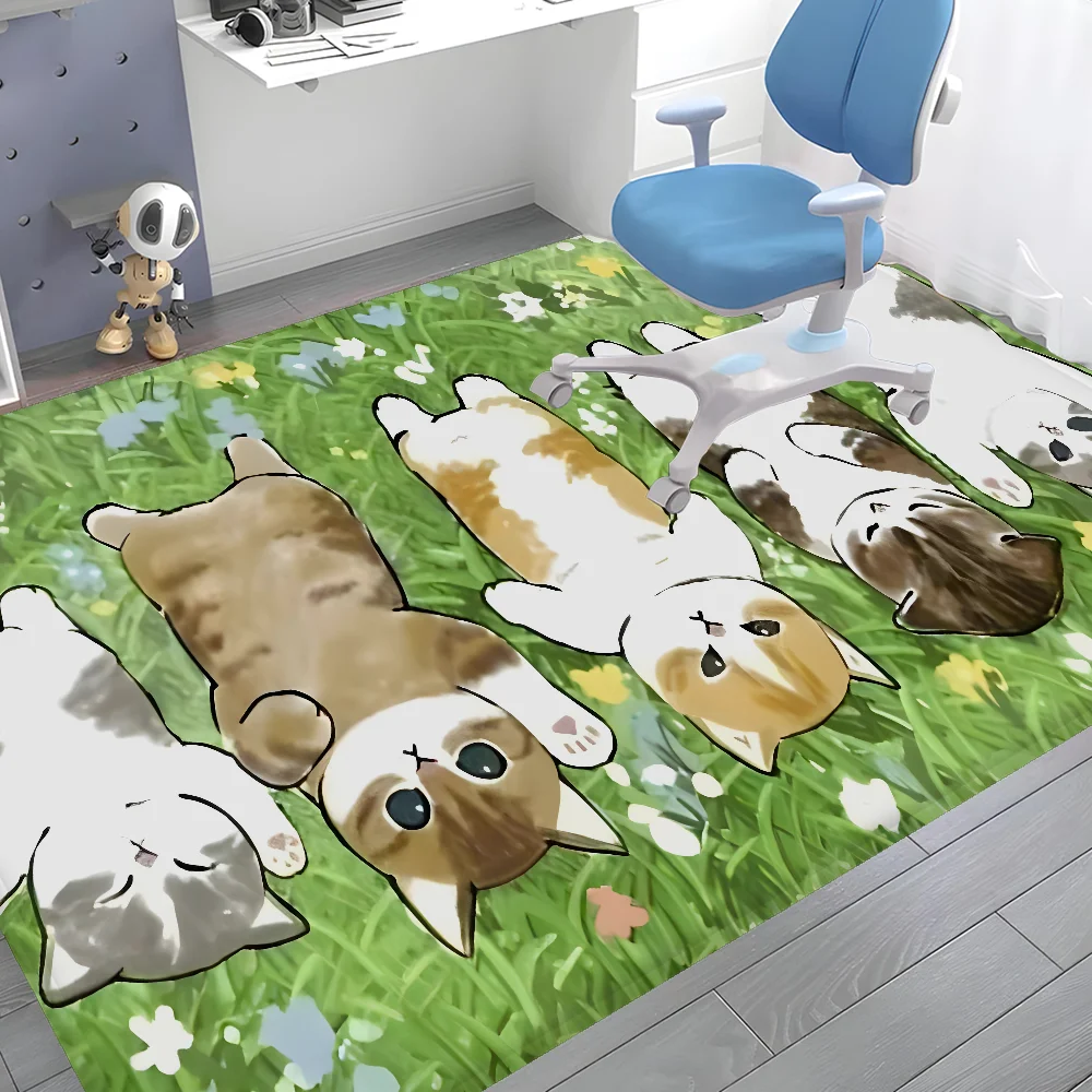 Navak Carpet Funny Cat mofusand Floor Mat Retro Multiple Choice Living Room Kitchen Rug Non-Slip Modern Home Decor