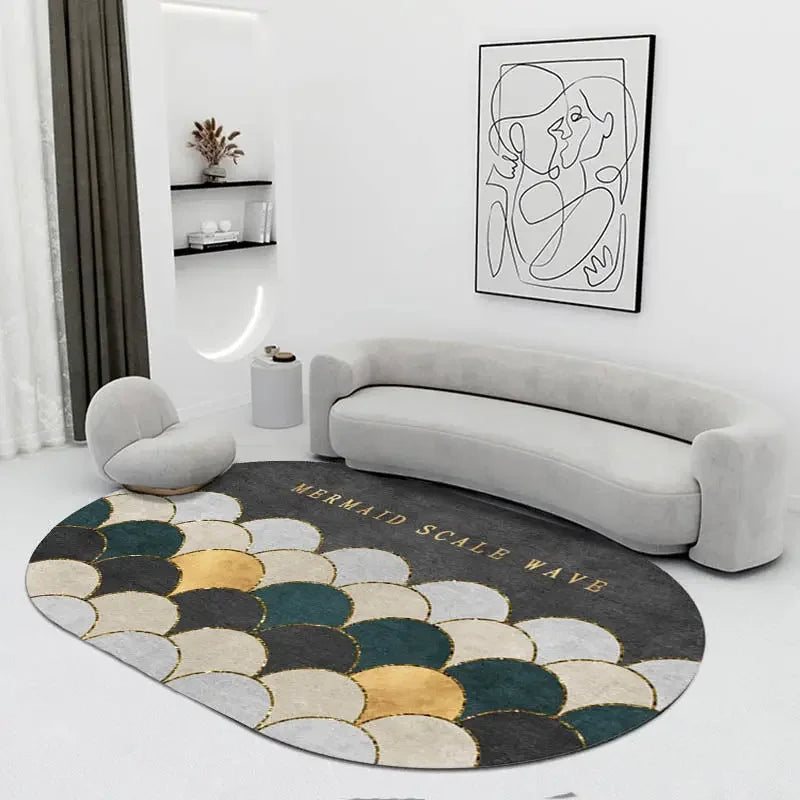 Navak Carpet Creative Oval Carpet Living Room Decoration Carpets High Quality Rugs for Bedroom Home Decor Mat Lounge Rug Non-slip Porch Mats