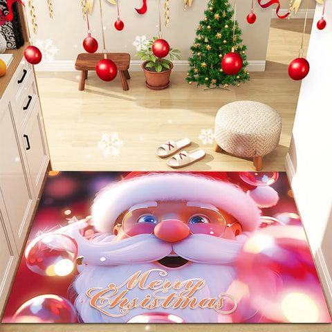 Navak Carpet Exclusive Picks Christmas Floor Rug Entry Door Mat Entrance Hall Carpet Water-Absorbing Stain-Resistant Wear-Resistant Festive Home Decor