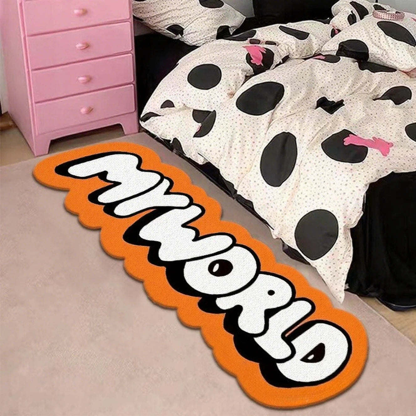 Navak Carpet My World Living Room Decoration Creative Carpet Irregular Rugs for Bedroom Thick Plush Bedside Floor Mat Fluffy Soft Lounge Rug