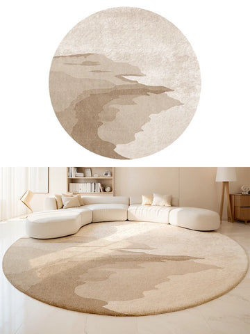 Navak Carpet Nordic Style Bedroom Decor Round Carpet Minimalist Carpets for Living Room Thick Plush Study Floor Mat Fluffy Soft Cloakroom Rug