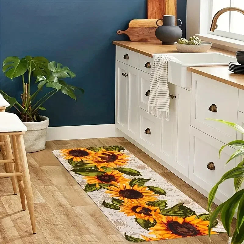 Navak Carpet Sunflower Flowers Kitchen Floormat Entrance Door Mat Decor Corridor Balcony Laundry Room Rugs Bathroom Anti-slip Foot Mat Carpet