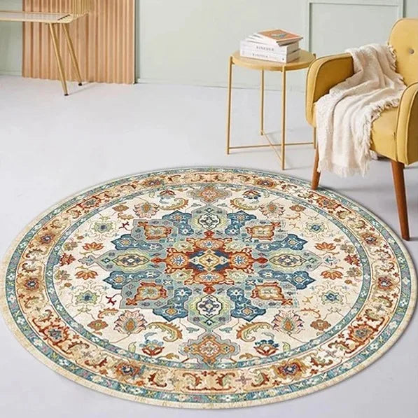 Navak Carpet Moroccan Ethnic Round Carpet, Rocking Chair Mat For Bedroom & Living Room