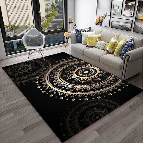Navak Carpet 3D Mandala Bohemia Geometric Carpet Rug for Home Living Room Bedroom Sofa Kitchen Doormat Decor,Kid Area Rug Non-slip Floor Mat