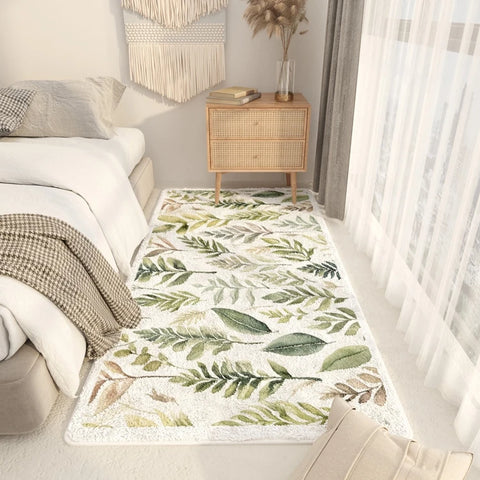 Navak Carpet Exclusive Picks Tropical Leaf Light Luxury Long Bedroom Bedside Rug Soft Living Room Sofa Window Floor Mat Home Decoration Summer