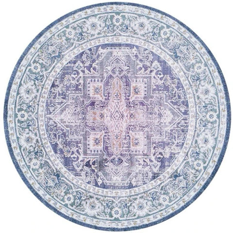 Navak Carpet Mandala Print Round Carpet Nordic Modern Living Room Anti-Slip Rug Coffee Table Foot Pad Bedroom Floor Mats Bay Window Chair Mat