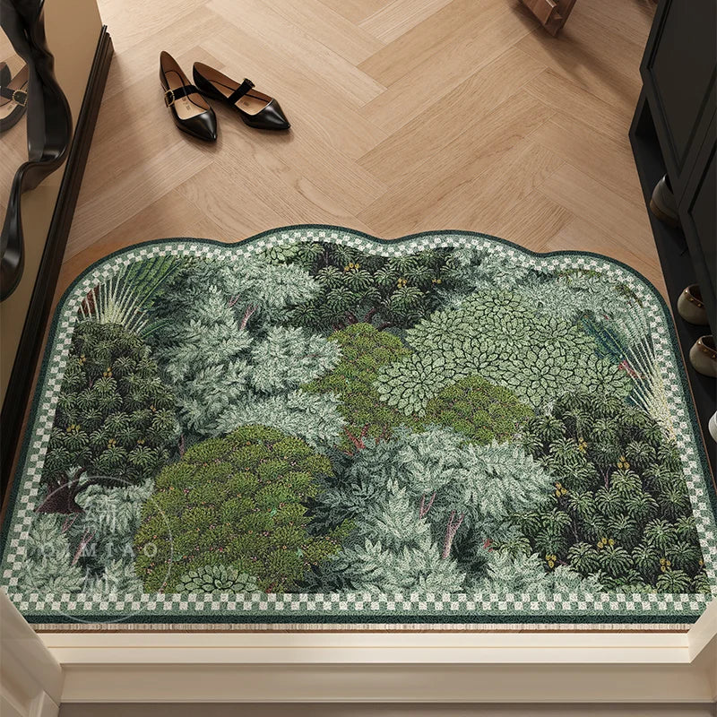Navak Carpet Forest Garden Door Mat Cute Floral Floor Mats Rustic Floor Mats Forest Tree Floor Entry Doormat
