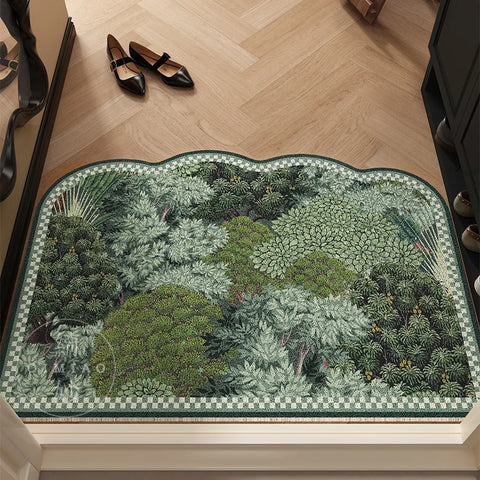 Navak Carpet Forest Garden Door Mat Cute Floral Floor Mats Rustic Floor Mats Forest Tree Floor Entry Doormat
