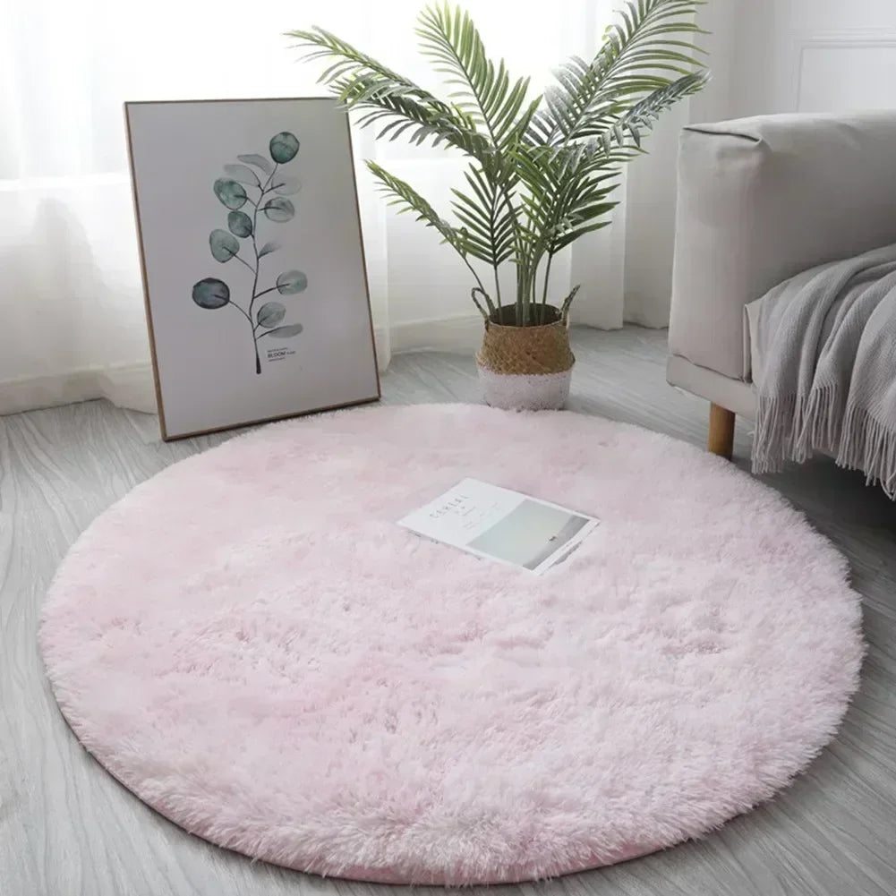 Navak Carpet 40/60CM Circle Round Shaggy Rug Soft Non-slip Area Rugs Living Room Bedroom Carpet Floor Mat For Girl Home Decoration