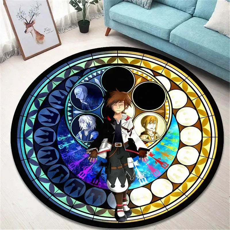 Navak Carpet Daily Picks Kingdom Hearts Cartoon Area Rug Round Floor Mat Living Room Carpet Bathroom Kitchen Rugs Doormat Non-slip Floor Mat