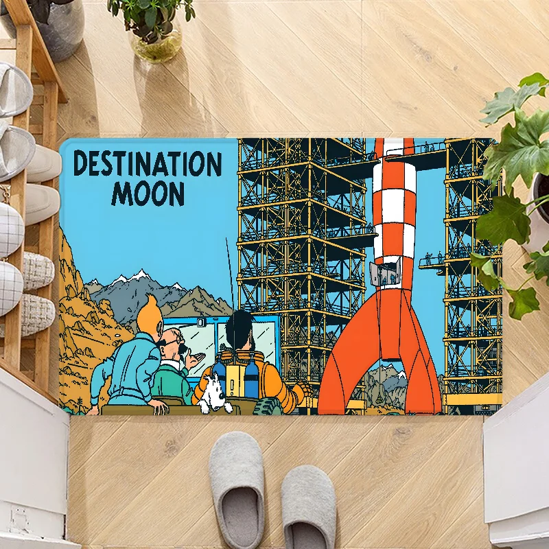 Navak Carpet The Adventures of Tintins Door Mat Entrance Non-slip Doormat Washable Kitchen Carpet Hallway Rugs Bathroom Bath Door Mats