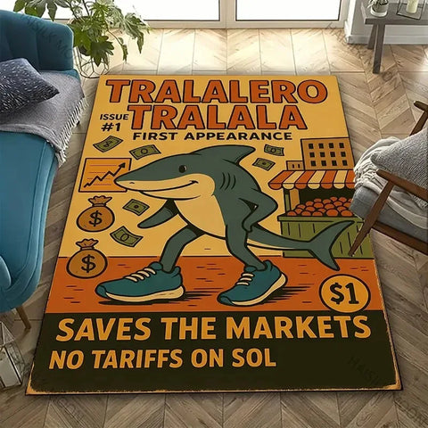Navak Carpet Daily Picks Creates Virtual Creatures Italian Brainrot Cartoon Carpet Living Room Bedroom Bedside Bathroom Floor Mat Home Rug Gift