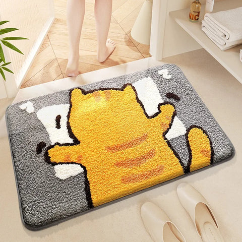 Navak Carpet Exclusive Picks Cartoon Toilet Bathroom Wool-Like Rug For Floor Under Door Anti-Slip And Water-Absorbing Carpet For Home Decoration