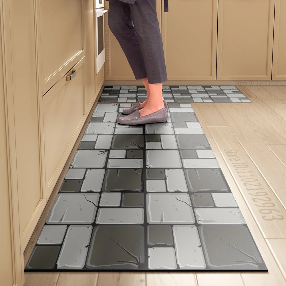 Navak Carpet Kitchen Mat Absorbent Printed Kitchen Rugs Non-slip Area Mat Hallway Long Carpets for Living Room Bedroom Entrance Doormat Bath