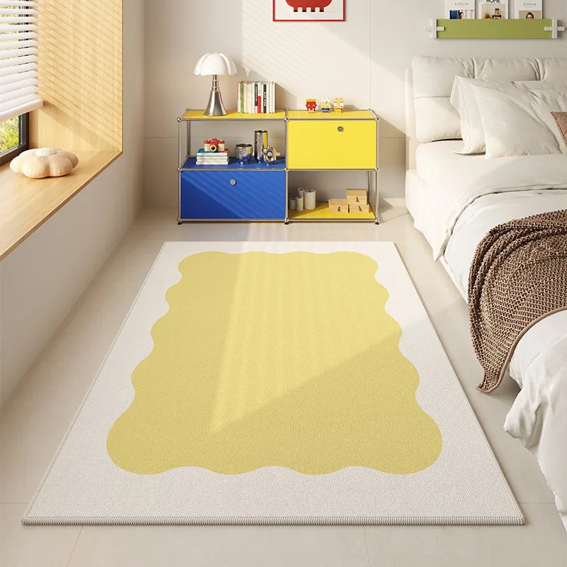 Navak Carpet Bedroom Floor Mat Non-slip Soft Comfortable Carpet Blue and White Wave Geometric Cute Rug Long Home Decoration Mats 침실 카펫