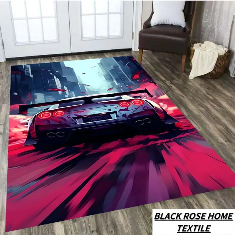 Navak Carpet Famous Sports Car G-gTR Racing Carpet Home Decoration Living Room Tea Table Office Desk Floor Mat Balcony Corridor Anti slip Rug
