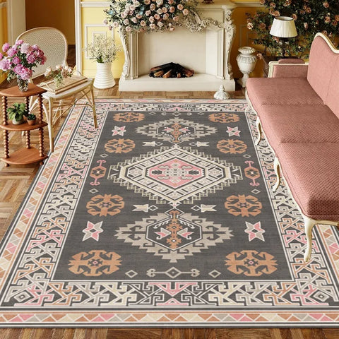 Navak Carpet Europe Türkiye Retro Style Carpet Living Room Sofa Bedroom Bedside Study Kitchen Entrance Door Rug Non-slip Luxury Decor Mat