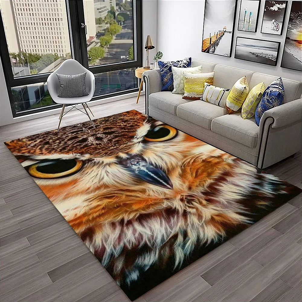 Navak Carpet Cute Owl Series 3D Cartoon Carpet Rug for Home Living Room Bedroom Sofa Kitchen Doormat Decor,Child Area Rug Non-slip Floor Mat