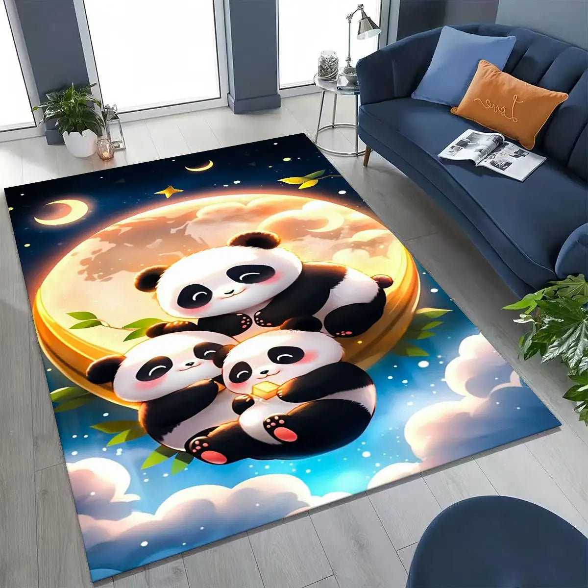 Navak Carpet 27 Style Dream Panda Cute Cartoon Art Rug for Bedroom Living Room Sofa Home Doormat Decor,Large Kid Play Non-slip Floor Mat Gift