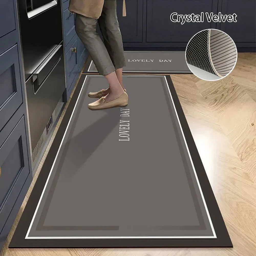 Navak Carpet Non-slip Kitchen Mat Long Rugs Crystal Velvet Carpet for Living Room Absorbent Foot Mats Bedroom Doormat Alfombra Small Rugs