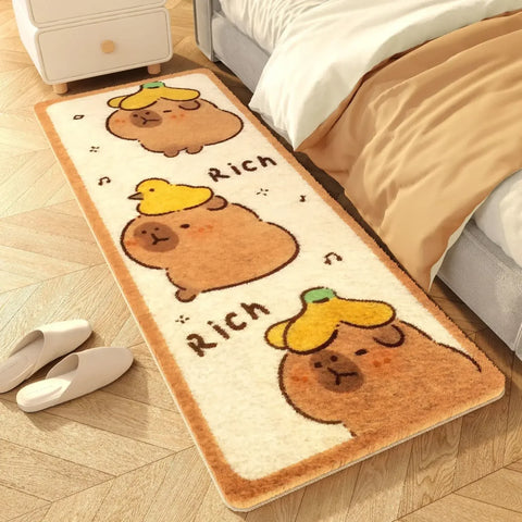 Navak Carpet Cute Bedside Cashmere Carpet Capibara Imitation Cashmere Floor Mat,anime Rug