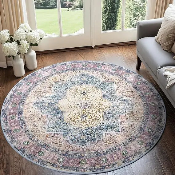 Navak Carpet Area Rugs Machine Washable No Pile Non Slip Vintage Rugs for Living Room&Bedroom&Dinning Room Bohemian Distressed Carpet I