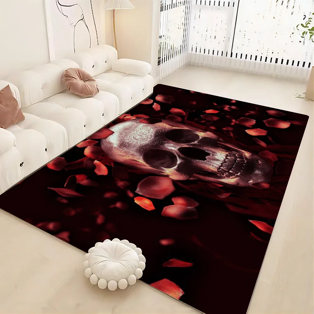 Navak Carpet Dark Horror Skull Anime Floor Carpet Nordic Style Home Doormat Bathroom-Toilet Mats Bedroom Bedside Mats