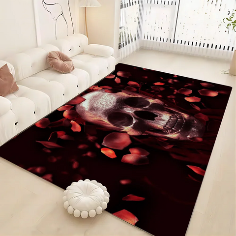 Navak Carpet Dark Horror Skull Anime Floor Carpet Nordic Style Home Doormat Bathroom-Toilet Mats Bedroom Bedside Mats
