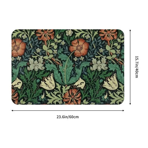 Navak Carpet Custom William Morris Compton Floral Art Nouveau Pattern Doormat Bath Door Floor Mat Textile Pattern Toilet Rug Carpet Footpad