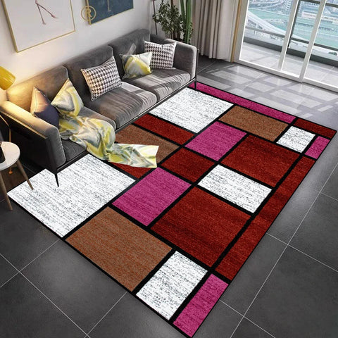 Navak Carpet Lattice Design Carpet Living Room Geometric Pattern Decoration Sofa Non-slip Rugs 200x300 Lounge Short Velvet Coffee Tables Mats