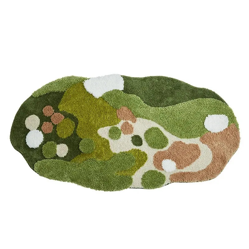 Navak Carpet Moss Rug 3D Stereo for Living Room Imitation Cashmere Green Carpet Bedroom Bedside Floor Mat Anti-Slip Shaggy Rugs Home Decor