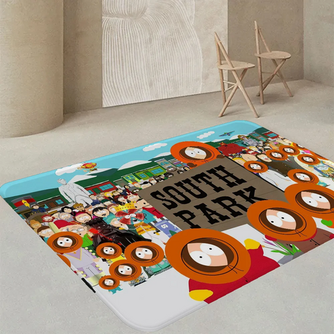 Navak Carpet Amine S-South Cartoon P-Park Door Mat Washable Non-Slip Living Room Sofa Chairs Area Mat Kitchen Doormat Area Rug