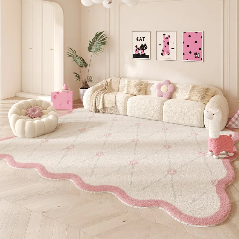Navak Carpet Irregular shape Carpets for Living Room Pink Bedroom Decor Rug Fluffy Soft Children's Room Carpet Household Thickened Floor Mat
