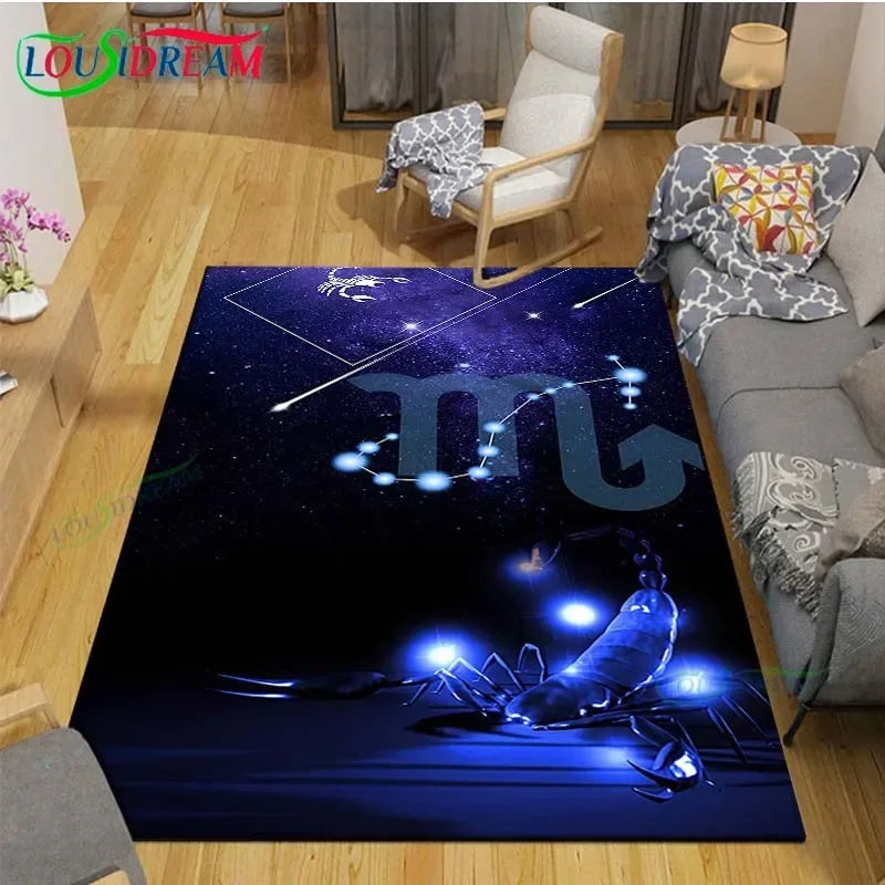 Navak Carpet Beautiful Constellation Scorpion Carpet Living Room Bedroom Bedside Mat Fashion Floor Mat Area Rug Door Mat  Bedroom Decoration