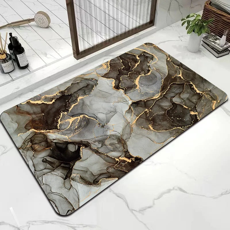 Navak Carpet Diatom Mud Carpet Marble Bathroom Rugs Non Slip Washable Bath Mat Small Rubber Backed Floor Mat