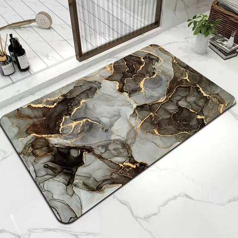 Navak Carpet Diatom Mud Carpet Marble Bathroom Rugs Non Slip Washable Bath Mat Small Rubber Backed Floor Mat